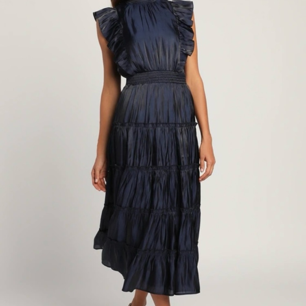 Lulu's Navy Midi Dress